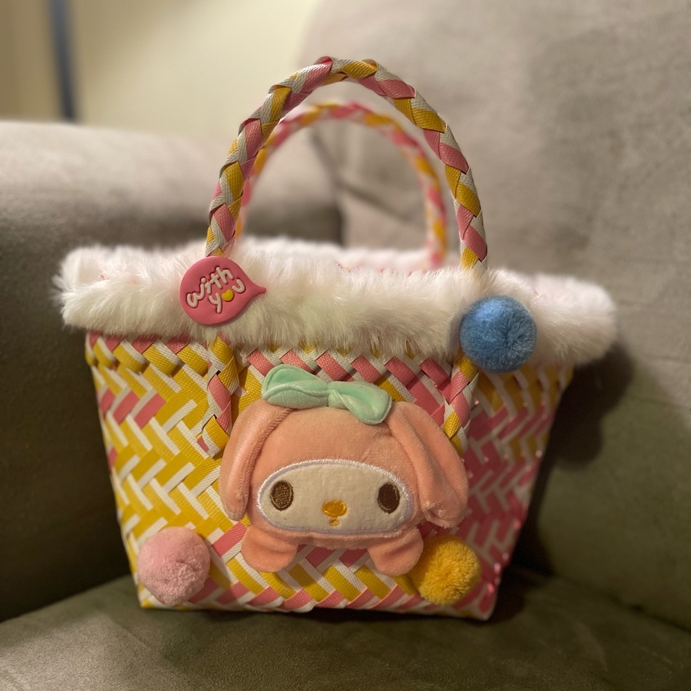 NEW My Melody Basket-Weave Handbag